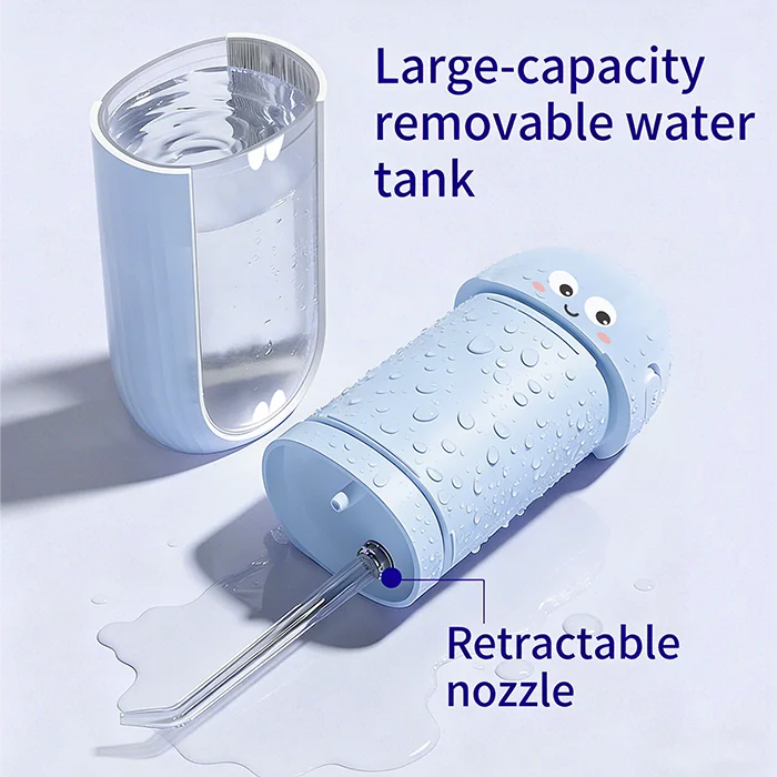 Kindert1 kiaposank Children's T1 water flosser with removable tank and retractable nozzle